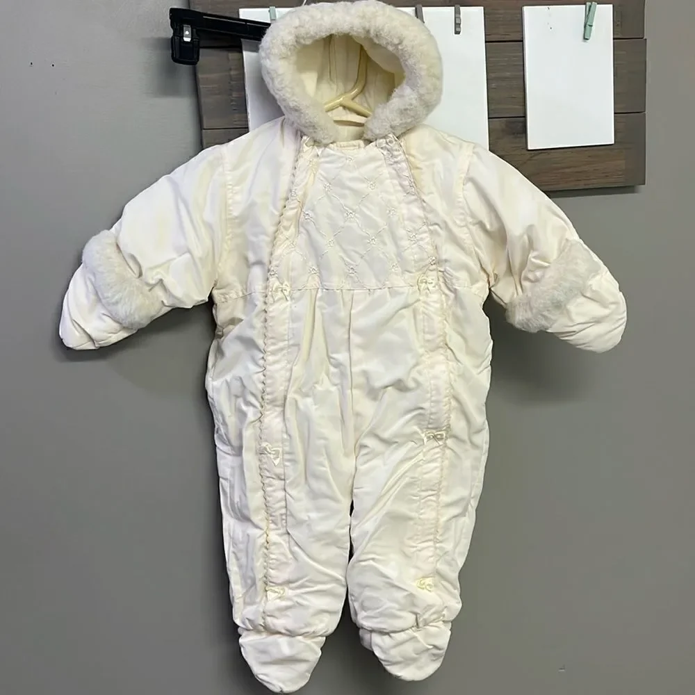 Sesame Street Vintage 2001 Winter Snow Zip Up Lined Hooded One Piece Suit-9 mths